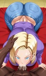 1boy 1girls ahe_gao ai_generated android_18 ass ass_focus big_ass big_breasts blowjob breasts cheating_wife curvy_figure dark-skinned_male dark_skin doggy_style dragon_ball female huge_cock imminent_sex interracial kame_house male mature_female netorare ntr oral oral_sex penis pubic_hair pussy room screencap_background smile vaginal_penetration vaginal_sex viewfinder wife ai_assisted ai pixai artstyle_imitation