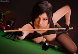 1girls 3d 3d_render 6elowzero ada_wong belt big_breasts black_gloves black_hair breasts brown_eyes female female_only gloves holster leather_gloves light-skinned_female light_skin nipples nude nude_female one_leg_up pantyhose resident_evil resident_evil_4_remake short_hair smile smiling standing_on_one_leg tagme thighs