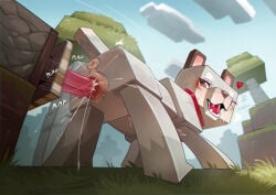 animal_genitalia animal_vulva anixaila canid canine canine_genitalia canine_vulva canis female feral fucking_machine genitals hi_res machine mammal microsoft minecraft mojang pale_wolf_(minecraft) solo vulva wolf xbox_game_studios