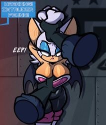 anthro bat big_breasts breasts captured captured_female clothed clothing digital_media_(artwork) duo female fur hi_res humanoid latex latex_clothing male male/female mammal rouge_the_bat sega shortstack simple_background sonic_(series) sonic_the_hedgehog_(series) tail teasing undressing undressing_another yellowcyann