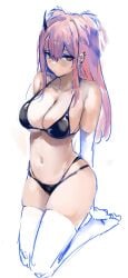1girls solo female_only female female_focus long_hair collarbone shoulders cleavage large_breasts breasts midriff belly navel belly_button thighs legs knees calves feet groin slim_waist slim_female narrow_waist slender_waist slender_body lean_figure wide_hips hourglass_figure white_background simple_background full_body highres high_resolution hair_between_eyes looking_at_viewer digital digital_media digital_art digital_drawing digital_media_(artwork) digital_drawing_(artwork) 2d 2d_(artwork) 2d_artwork drawing pink_hair pink-haired_female pink_hair_female brown_eyes brown-eyed_female sidelocks busty busty_female busty_girl large_boobs big_breasts big_boobs inguinal_crease inguinal_ligament legs_closed legs_together thighs_together skindentation bikini swimsuit swimwear bikini_top bikini_bottom black_bikini black_swimsuit black_swimwear black_bikini_top black_bikini_bottom string_bikini halterneck thighhighs thigh_highs legwear stockings white_thighhighs white_thigh_highs white_legwear white_stockings hand_behind_back arm_behind_back gloves elbow_gloves long_gloves white_gloves white_elbow_gloves white_long_gloves curvy curvy_figure curvy_body curvy_female curvy_hips curvaceous curvaceous_figure curvaceous_body curvaceous_female curvaceous_hips bare_skin bare_shoulders bare_chest bare_midriff bare_belly bare_navel bare_hips bare_thighs exposed_skin exposed_shoulders exposed_chest exposed_midriff exposed_belly exposed_navel exposed_hips exposed_thighs original_artwork original_art original oc original_character dokuro_deluxe nude naked nudity naked_female nude_female exposed naked_woman half_naked half_nude semi_nude partially_undressed