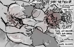 abdominal_bulge animal_humanoid begging_to_stop big_butt big_penis bodily_fluids bound breasts butt canid canid_humanoid canine canine_humanoid clothing collar collar_only crowshroomm dialogue dominant dominant_male duo erection female floppy_ears forced from_front_position gab_(crowshroomm) genital_fluids genitals hands_tied henry_(henrijae) hi_res huge_penis human humanoid hyper hyper_genitalia hyper_penis leaking_precum legwear male male/female mammal mammal_humanoid nude nude_female nude_male penetration penis precum pubes rape sex slightly_chubby slightly_chubby_female sound_effects thigh_highs