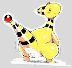 ampharos anus blush exed_eyes eyelashes female feral fur furry furry_only looking_back nintendo plump_labia pokémon_(species) pokemon pokemon_(species) pussy red_eyes solo tail video_games