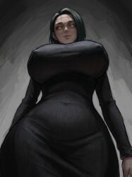 itadori_kaori dewspire 2020s 2026 looking_at_viewer looking_down_at_viewer looking_down smile smiling smiling_at_viewer yellow_eyes light_skin light-skinned_female asian asian_female kenjaku milf milf_body mommy black_hair_female black_hair scar lips tight_clothing tight_clothes tight_fit suggestive_look suggestive grey_background simple_background black_dress shounen_jump jujutsu_kaisen 2d 2d_(artwork) 2d_artwork digital_media_(artwork) digital_drawing_(artwork) digital_media no_text textless no_dialogue cropped_legs sexy_female sexy_body sexy sexually_suggestive female_only slim_girl female_focus female slim slim_female hourglass_figure hourglass_figured_female humanoid human_female human curvy curvy_figure curvy_body curvy_female glowing_eyes ears eyes eyes_open eyebrows eyelashes big_boobs boobs breasts big_breasts tits big_tits big_titties fingers belly navel hips big_hips curvy_hips thighs curvy_thighs clothed clothes clothed_female nipples nipple_bulge bulging_nipples nipple_outline