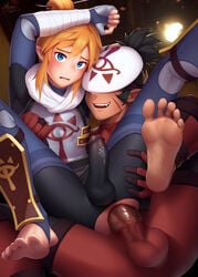 2boys anal anal_insertion anal_sex androgynous anus ass balls barefoot big_penis breath_of_the_wild bulge erection erection_under_clothes feet femboy forced homri huge_cock hylian image_set legs_up link link_(breath_of_the_wild) male male_only male_penetrating male_rape_victim multiple_boys partially_clothed penis precum ripped_clothing sheikah sheikah_clothes sheikah_link soles spread_legs testicles the_legend_of_zelda toes torn_clothes trap video_games yaoi yiga yiga_clan yiga_footsoldier