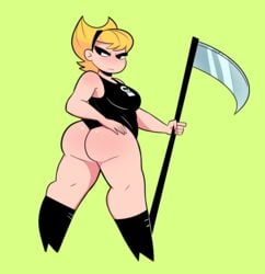 1girls female footwear goth henry human mandy mandy_(billy_and_mandy) pale_skin the_grim_adventures_of_billy_and_mandy weapon