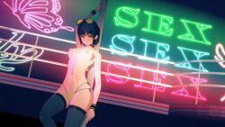1girls 3d female female_only game_cg koikatsu pantyhose pole_dancing story_anon string_bikini topless tropicali yoko_(tropicali)