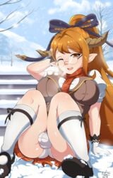 1futa 2018 ass ball_bulge balls balls_in_panties balls_under_clothes breasts brown_eyes brown_hair bulge cleavage exlic flaccid futa_only futanari glasses granblue_fantasy huge_breasts intersex large_ass looking_at_viewer panties panty_bulge penis penis_bulge penis_in_panties penis_under_clothes saaya_(granblue_fantasy) sarya_(granblue_fantasy) skirt solo solo_futa upskirt wide_hips