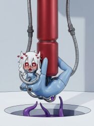 ai_assisted ai_generated anal anal_penetration barcode elfinmask gag gagged helltaker imminent_oral imminent_penetration imminent_rape imminent_sex latex loremaster_(helltaker) modeus_(helltaker) open_mouth_gag orgasm_factory penetration restrained saliva saliva_string saliva_trail sex_machine sex_slave slave stationary_restraints tentacle tongue_out unfinished_thesis