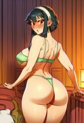 adult_female ai_generated butt green_bra green_lingerie green_panties milf spy_x_family yor_briar
