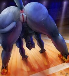 riisyn jett_fillmore goat_(movie) panther basketball sweat sweating ass anthro furry_female presenting_hindquarters presenting_ presenting presenting_pussy shoes_only muscular_female muscular_anthro