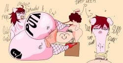 unknown_artist crude_drawing pubes vacuum_fellatio vacuum_blowjob pig hairy hair body_writing body_hair hyper hyper_ass big_ass huge_ass anthro claimed leash neet