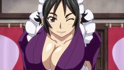 animated animated_gif big_breasts bouncing_breasts cafe_chichiminazu_manager_(manyuu_hikenchou) female hoods_entertainment maid manyuu_hikenchou murasaki_(manyuu_hikenchou) screencap screenshot