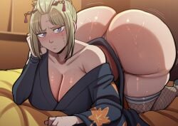 ai_generated big_ass big_breasts blonde_hair female female_only gigantic_ass gintama huge_ass kimono solo tsukuyo
