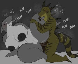 blushing commission drawing lizard looking_pleasured lud1er raiden_(raidens_claws) sex shark sideways_missionary_position steam
