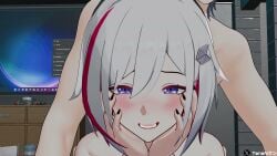 1boy 1girl1boy 1girls 3d 3d_animation animated ass ass_grab ass_slap back_view bed bedroom blush breasts bunny_ears bunnysuit caelus_(honkai:_star_rail) cum cum_drip cum_in_pussy cum_inside feet_up gray-haired_male gray_hair gray_hair_male half-dressed honkai:_star_rail hoyoverse laying_down laying_on_bed longer_than_one_minute mihoyo pov prone_bone purple_eyes self_upload sex sound stockings tagme topaz_(honkai:_star_rail) video video_games white_hair