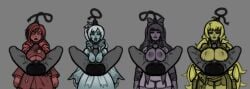 4boys 4girls blake_belladonna breasts closed_eyes corpse death female_death gore guro gurochanop hanged hanging huge_breasts monochrome multiple_deaths multiple_monochrome necrophilia nipples noose open_mouth paizuri ruby_rose rwby sex simple_background snuff straddling straddling_paizuri straight strangling tears tongue_out torn_clothes weiss_schnee yang_xiao_long