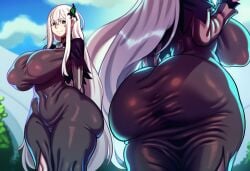 ai_generated ass_chart big_ass big_breasts echidna_(re:zero) female female_only jojoioiiiii novelai re:zero_kara_hajimeru_isekai_seikatsu solo solo_female white_hair