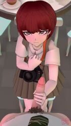 1boy 1girls 3d 3d_animation animated blush camera danganronpa danganronpa_(series) danganronpa_2:_goodbye_despair embarrassed female freckles handjob hinata_hajime koizumi_mahiru lecheryamoreva looking_at_viewer male male_pov mp4 neinsfw opennsfwsp pov public public_sex red_eyes sound tagme video