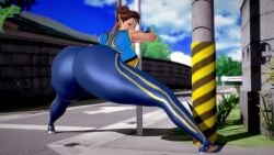 1girls 3d 3d_animation animated ass big_ass chun-li clothed clothed_female female female_only full_body outdoors outside solo solo_female street_fighter tagme twerking video wily27