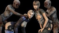 2girls 2monsters 3d animated biohazard blonde blonde_hair blue_eyes bouncing_ass bouncing_breasts call_of_duty call_of_duty_black_ops_cold_war capcom cleavage crawler_(call_of_duty) crawler_zombie crossover curvy erect_nipples female foursome huge_areolae huge_ass huge_breasts interspecies jill_valentine jill_valentine_(blonde) jill_valentine_(julia_voth) lordaardvark monster no_sound puffy_nipples rebecca_chambers resident_evil short_hair thick_lips video voluptuous wide_hips yellow_hair