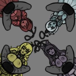 4boys 4girls blake_belladonna breasts closed_eyes clothed_sex clothing corpse death female_death gore guro gurochanop hanged hanging huge_breasts monochrome multiple_deaths necrophilia nipples noose open_mouth paizuri rope ruby_rose rwby sex simple_background snuff straddling straddling_paizuri straight strangling tears tongue_out torn_clothes weiss_schnee yang_xiao_long