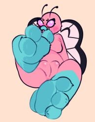 antennae_(anatomy) arthropod blush blush_lines breasts butterfly butterfree clusterful compound_eyes cute_fangs duo fangs feet female foot_fetish foot_focus furggot furry generation_1_pokemon genitals hi_res insect lepidopteran male male/female nintendo pokemon pokemon_(species) solo_focus teeth vulva wings