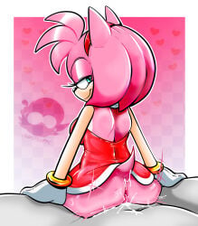 accessory amy_rose anthro anus big_butt bodily_fluids border bracelet breasts butt clothed clothing cum cum_in_vagina cum_inside dress duo ejaculation eulipotyphlan eyelashes female female_on_top fur genital_fluids gloves green_eyes hair hair_accessory hairband handwear head_tuft hedgehog hi_res human_on_anthro jewelry looking_back male male/female mammal no_panties no_underwear on_top pattern_background penetration pink_background pink_body pink_fur pink_hair red_clothing red_dress sega sex short_hair simple_background smile sonic_(series) sonic_the_hedgehog_(series) tan_body tan_fur tuft vaginal vaginal_penetration voidsdroids white_border white_clothing white_gloves white_handwear wide_hips