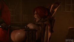 blendguardian 3d cd_projekt_red the_witcher_(series) the_witcher_3:_wild_hunt 1girls triss_merigold red_hair mascara freckles freckles_on_face piercings tongue_piercing tongue_out open_mouth captured captured_heroine captured_female nude completely_nude torture torture_chamber feet_up legs_up breasts nipples wet_body ass pussy female light_skin light-skinned_female male light-skinned_male sex_toy imminent_penetration dildo