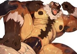 abs andromorph andromorph/male andromorph_penetrated armpit_hair barazoku beard big_muscles big_pecs big_penis black_penis bodily_fluids body_hair brown_body brown_fur chest_hair claws clitoris ear_piercing ear_ring facial_hair fangs fur genitals green_eyes hair happy_trail hi_res hyena intersex intersex/male intersex_penetrated male male_penetrating male_penetrating_andromorph male_penetrating_intersex mammal manly muscular muscular_andromorph muscular_intersex muscular_male neck_tuft ninaashi pecs penetration penile penile_penetration penis penis_in_vagina piercing ring_piercing sex sharp_teeth spotted_hyena sweat teeth thick_penis tongue tongue_out tuft vaginal vaginal_penetration white_hair