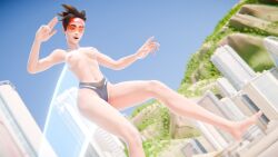 1girls 2026 3d 3d_(artwork) alternate_version_available areola areolae armwear athletic athletic_female barefoot blender blizzard_entertainment bottomwear breasts british british_female brown_hair brunette chronal_accelerator detailed_background female female_focus female_only glasses half-dressed half_naked lena_oxton lewdrex light-skinned_female light_skin looking_at_viewer medium_breasts nipples overwatch panties petite petite_body petite_female pose posing presenting presenting_breasts showing_off slim_waist smile smiling topless tracer track_and_field_tracer visor watermark