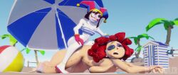 1futa 1girls 3d beach beach_background beach_ball beach_sex beach_umbrella bikini_top blackspoiler brown_hair bubble_butt clown_girl curly_hair curvy_body curvy_female curvy_thighs doll_girl english_voice_acting fat_ass female_focus female_penetrated futa_on_female futa_only futa_with_female futanari glitch_productions moaning_female moaning_girl moaning_in_pleasure nude_female pincree plap_(sound) pomni_(the_amazing_digital_circus) ragatha_(the_amazing_digital_circus) red_hair shattered_lewd sound sound_only_video tagme the_amazing_digital_circus video voice voice_acted