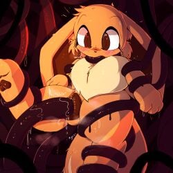 1:1 animal_genitalia animal_vulva bodily_fluids canine_genitalia canine_vulva eevee eyelashes female feral generation_1_pokemon genital_fluids genitals hi_res lodetail looking_away mammal nervous nervous_sweat nintendo open_mouth oral pokemon pokemon_(species) questionable_consent shy solo sweat sweatdrop tentacles vaginal vaginal_fluids vulva