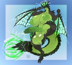 2026 2_toes 5_fingers absurd_res anthro areola astalos balls big_balls big_breasts big_penis biped black_body black_scales black_sclera bodily_fluids breasts caixin_sanshijiu capcom claws cum cumshot digital_media_(artwork) ejaculation electricity electricity_manipulation elemental_manipulation erection feet fingers flying_wyvern genital_fluids genitals green_areola green_balls green_body green_eyes green_nipples green_penis green_scales gynomorph gynomorph_anthro head_crest hi_res huge_balls huge_breasts huge_penis hyper hyper_balls hyper_breasts hyper_genitalia hyper_penis intersex intersex_anthro kaya_(knockedoutdragon) membrane_(anatomy) membranous_wings monster_hunter multicolored_body nipples penis pincer_tail ridged_penis scales solo thick_thighs toe_claws toes vein veiny_penis wide_hips winged_arms wings