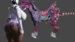 alien alien_genitalia awe big_ass bubble_butt haydee haydee_(game) horse horsecock imminent_anal imminent_sex kaithe_(warframe) ultplk unfinished warframe work_in_progress