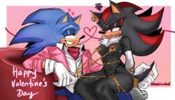 1boy 1girls alternate_color anger_vein areolae arms_behind_back black_fur blue_fur blush bondage chest_tuft clitoris_leash clitoris_piercing elbow_gloves eulipotyphlan genderswap_(mtf) gold_chain green_eyes grumpy hochiiiwicked male navel nipple_chain nipple_leash nipple_piercing red_eyes rule_63 sega shade_the_hedgehog shadow_the_hedgehog sitting_on_lap sonadow sonic_(series) sonic_the_hedgehog sonic_the_hedgehog_(series) sparkles tail valentine's_day white_gloves
