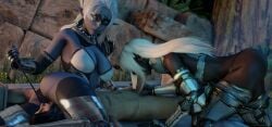 1boy 2girls 3d animated areolae armored_female armored_gloves blowjob bondage breasts dark-skinned_female dark_elf_blader dark_skin drow dungeons_and_dragons elf elf_ears elf_female elf_girl elf_swordmaster femdom high_heel_boots high_heels interracial interspecies kaminakirei mask masked_female nipples oral oral_sex penis restrained short_video shorter_than_30_seconds source_filmmaker sucking sucking_penis tagme video
