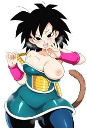 gine saiyan saiyan_female saiyan_tail saiyan_armor black_hair big_ass big_breasts big_butt big_thighs sexy sexy_pose sexy_body sexy_female dragon_ball dragon_ball_z dragon_ball_super monkey_tail breasts_out ai_generated