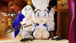 1boy 1girls 2girls 3d 3d_(artwork) ambiguous_penetration anthro anthro_female anthro_male anthro_only areolae bell bell_collar big_breasts blue_eyes blue_fur boots breasts breasts_out caprine caught caught_in_the_act chipmunk clothed_female clothing collar dialogue duo english_dialogue english_text eulipotyphlan female fur furry furry_female furry_male gloves green_eyes ground_squirrel hedgehog huge_breasts idw_publishing implied_sex lanolin_the_sheep large_breasts male male/female mammal nipples penetration red_hair sally_acorn sally_acorn_(cosplay) sega sex sex_from_behind sheep sheep_girl sheep_horns sonic_(series) sonic_the_hedgehog sonic_the_hedgehog_(comics) sonic_the_hedgehog_(idw) sonic_the_hedgehog_(series) squirrel ssawnds text vest white_fur white_gloves wool_(fur)