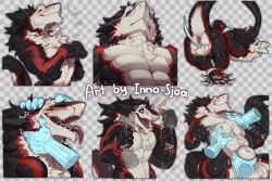 animal_genitalia anus balls bdsm blush bondage bound claws disembodied_hand fur genitals hi_res inno-sjoa male open_mouth open_smile pawpads sergal sheath smile solo tongue tongue_out