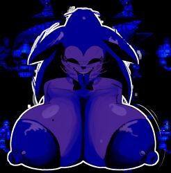 areolae big_breasts blue_body blue_fur blue_skin bowtie breasts breasts_bigger_than_head breasts_out creepypasta eerie_atmosphere freaky looking_at_viewer majin_sonic nipples pierced_nipples piercing sixycherry sonic_cd tagme tongue_out topless