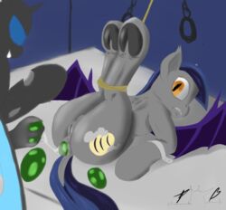 ass bat_pony bugbytes_(artist) changeling echo_(character) egg equine feet female hooves male mammal my_little_pony ovipositor pussy underhoof