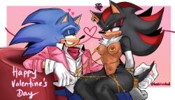 1boy 1girls anger_vein areolae arms_behind_back black_fur blue_fur blush bondage chest_tuft clitoris_leash clitoris_piercing elbow_gloves eulipotyphlan genderswap_(mtf) gold_chain green_eyes grumpy hochiiiwicked male multicolored_body navel nipple_chain nipple_leash nipple_piercing red_eyes rule_63 sega shade_the_hedgehog shadow_the_hedgehog sitting_on_lap sonadow sonic_(series) sonic_the_hedgehog sonic_the_hedgehog_(series) sparkles tail tan_skin valentine's_day white_gloves