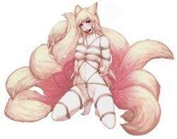 2017 ahri alpha_channel alternate_version_available animal_humanoid ball_gag blonde_hair blush bondage bound breast_bondage breasts canine crotch_rope crouching female feversea fingers fox fox_humanoid frogtied fully_bound fur gag gagged hair hands_behind_back hi_res humanoid league_of_legends legs_tied long_hair looking_at_viewer mammal multi_tail multicolored_fur navel nude pink_fur purple_eyes pussy riot_games rope rope_bondage rope_harness simple_background solo sparkles star_guardian_ahri star_guardian_series toes transparent_background video_games yellow_fur