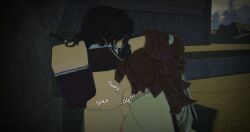 1boy 1girls 3d areolae balls breasts commission jacobcoffees nipples onomatopoeia penis roblox roblox_avatar robloxian tagme