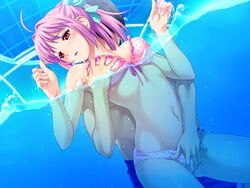 bikini blush fingering fingering_partner game_cg hinata_hanabi koutaro swimsuit tropical_kiss twinkle water