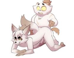 5_fingers amber_eyes balls breasts canine dice dofus duo ecaflip eroborus feline fox kerub_crepin kerubim kerubim_(dofus) kitsune_(ero) male mammal penis scar sex size_difference surprise uncut wakfu yaoi