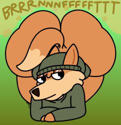 2025 anthro ass ass_up beanie booty bottomless butt_up cartoon_network cringebird fart fart_cloud fart_fetish farting fox front_view furry hbo_max hoodie jellystone_(hbo_max) lake_renard nonbinary nonbinary_(lore) onomatopoeia original_character seductive seductive_eyes seductive_look seductive_pose seductive_smile self_insert solo tagme tail