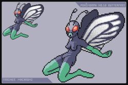 anthro butterfree female macaroni nintendo pixel_art pokemon solo