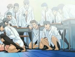 00s 1girls 2006 6+boys age_difference animated anime_screenshot bible_black bible_black_only black_footwear black_hair black_thighhighs bottomless bouncing_breasts breasts brown_hair classroom closed_eyes collared_shirt dress_shirt earrings exhibitionism female from_side garter_belt garter_straps group_sex high_heels kneeling large_breasts legs_up lingerie lipstick long_sleeves looking_at_another lying mature_female medium_breasts missionary multiple_boys necktie nipples older_female_and_younger_male on_back on_floor public_indecency red_hair ribs sex shirt shoes skirt squatting standing straight table tagme takashiro_hiroko teacher teacher_and_student thighhighs underwear vaginal_penetration white_skirt